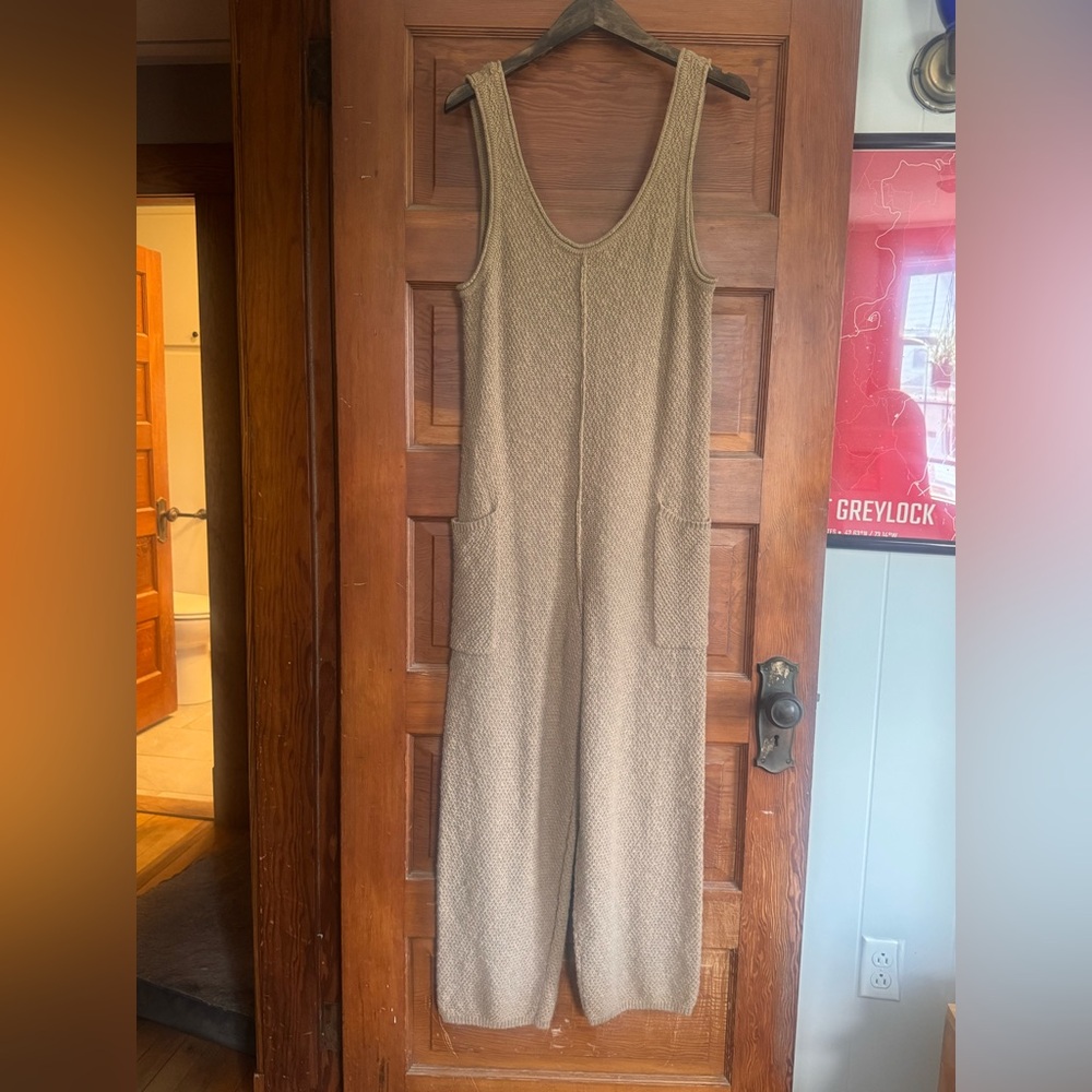 Textured Tan Jumpsuit